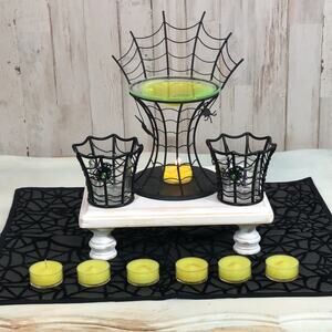 Partylite Halloween Votive and Tealight Holder Set with Aroma Melts Stand